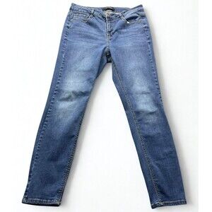 Stitch Star Womens Jeans Size 14 Straight Blue Denim Mid Rise Stretch 32"W 28"L